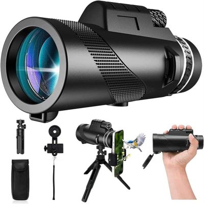EKsma HD 80X100 Monocular Telescope, Monoculars for Adults High Powered with Smartphone Holder & Tripod, BAK-4 Prism Monocular for Stargazing Hunting Wildlife Bird Watching