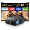 4K HDR Projector 1400 ANSI Ultra HD Portable Smart Projector with Wifi6 and Bluetooth, HDMI eARC, DD+, NFC, Auto Focus for Home Theater, Outdoor Movie, Bedroom view 1