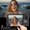 Xiuganpo 5K Digital Camera, 64MP Wi Fi Cordless Autofocus 12X Optical Zoom Vlogging Camera with WDR Stabilization with 3.2 Inch Flip Anti Shake Travel Camera for Photography view 2
