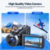 CAMWORLD 4K Video Camera Camcorder 42MP YouTube Vlogging Camera 18X Digital Zoom Webcam 3.0 Inch 270 Degree Rotation Screen Camcorders with 32G SD Card and 2 Batteries Recording While Charging view 2
