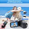 CAMWORLD 4K Video Camera Camcorder 42MP YouTube Vlogging Camera 18X Digital Zoom Webcam 3.0 Inch 270 Degree Rotation Screen Camcorders with 32G SD Card and 2 Batteries Recording While Charging view 4