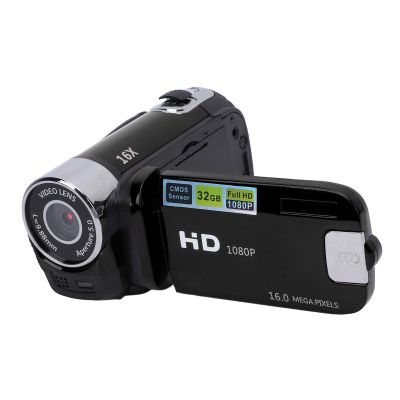 Video Camera Camcorder, 16MP 1080P Vlogging Camera, 16X Digital Zoom Video Camera with 2.4 Inch Color Screen, Anti Shake, Loop Video Recording (Black)