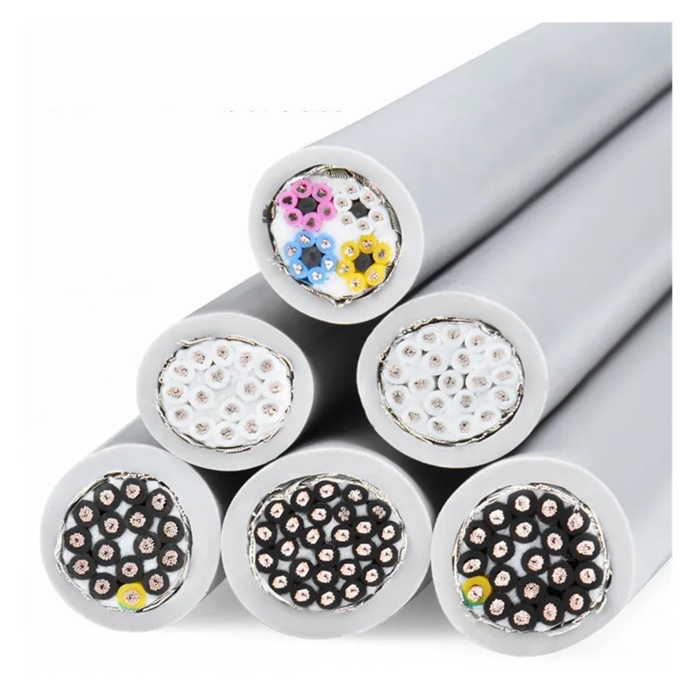 Communication Equipment Towline Shielded Cable 26-17AWG 10-20core PVC Flexible Wire Resistance to Bending Corrosion Resistant Pure Copper Wire Optical Fiber Cable(12C 1meter,0.15MM 26 AWG)