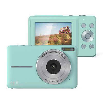 GOWENIC Digital Camera, 1080P 44MP Autofocus Vlogging Camera 16X Digital Zoom Point and Shoot Cameras for Teens Beginners, Built in 20 Filters (Green)