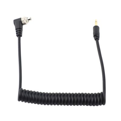 Flash Sync Cable, 2.5mm to Male PC Sync Cord with Screw Lock, 100cm Coiled Wire for Cameras, and Flash Triggers