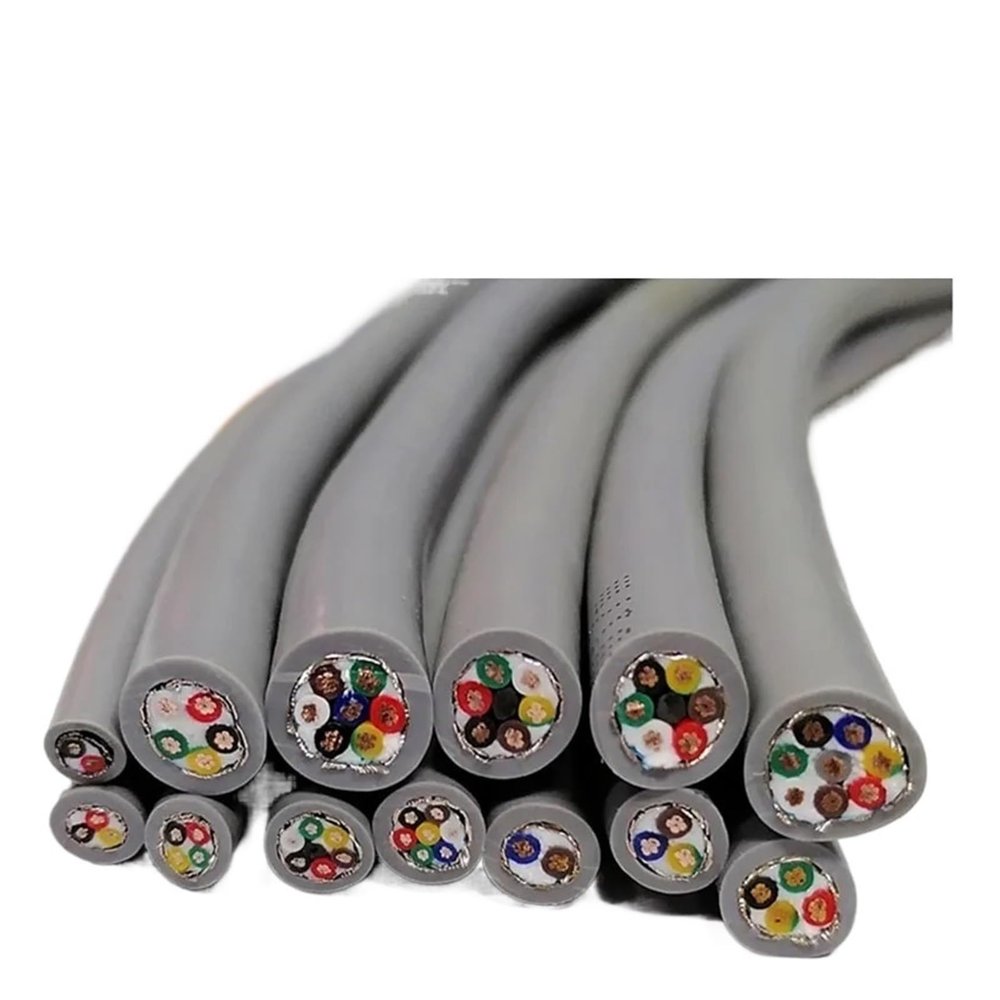 Communication Equipment 18AWG Drag Chain Shielded Cable 2-core-20 core 22/20AWG Anti-Bending, Oil-Resistant and tensile-Resistant Pure Copper Optical Fiber Cable(2 cores,18 AWG 1m)