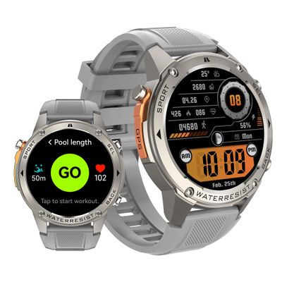 2024 GPS Smart Watch, 1.43 AMOLED Always-On Display, 50M Swimming Waterproof, 170+ Sports Mode, 500mAh Battery, Make&Answer Call Smartwatch for Men Women, Fitness Watches for iOS and Android (Silver)