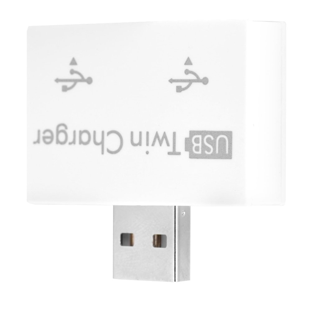 Concentrator, 2 Port Splitter Connector Small Sturdy Convenient for Laptop Travel Home Use (White)