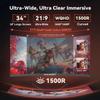 Raywego 34 Inch Ultrawide Monitor 3440 x 1440P Curved Gaming Monitor,Swivel/Height Adjustable,21:9 Aspect Ratio with RGB Backlight,165Hz 127% sRGB 4000:1 Contrast Ratio,PIP/PBP Black,2026 view 3