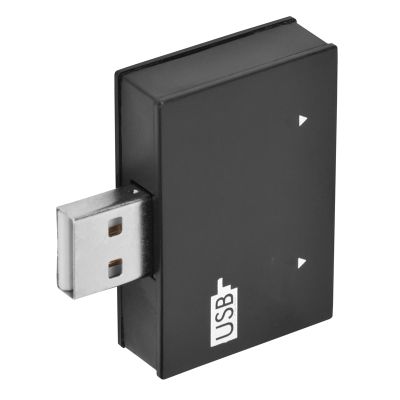 Concentrator, 2 Port Splitter Connector Small Sturdy Convenient for Laptop Travel Home Use (Black)