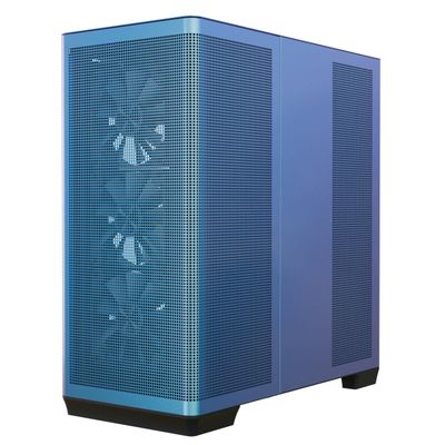 APNX C1-R Mid-Tower ATX High Airflow PC Case, 4 x 120mm Black Fans, 11 Fan Slots, 360mm Radiator Support, Back-Connect Motherboard Support, Tempered Glass Panel, Cable Management, Type-C, ChromaFlair
