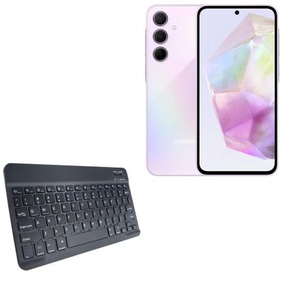 BoxWave Keyboard Compatible with Samsung Galaxy A35 5G - SlimKeys Bluetooth Keyboard, Portable Thin with Chiclet-Style Keys - Jet Black