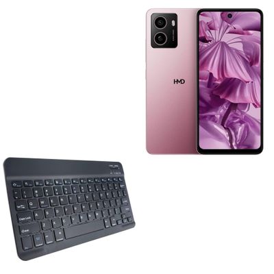 BoxWave Keyboard Compatible with HMD Pulse - SlimKeys Bluetooth Keyboard, Portable Thin with Chiclet-Style Keys - Jet Black