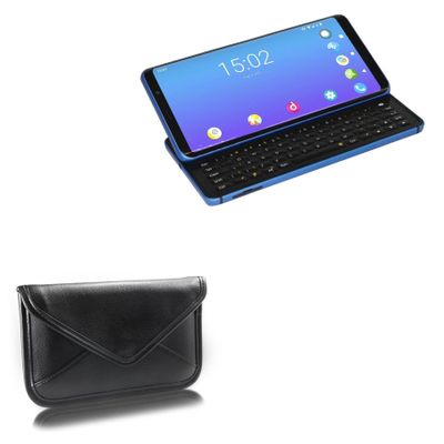 BoxWave Case Compatible with F(x) tec Pro1 X - Elite Leather Messenger Pouch, Synthetic Leather Cover Case Envelope Design - Jet Black
