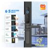 QDVOPHZA Tuya WiFi APP Waterproof Outdoor Fingerprint Password Keyless Smart Electronic Door Lock Aluminum Glass Sliding Smart Door Lock(Black 3585) view 4