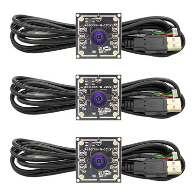 3PCS USB Camera Module OV9732, 100 Degree Without Deformity, 1MP 1280x720 Free Driver, Adjustable Focus Camera for Face and License Plate Recognition, Drone Aerial Photography, Supports Win7/8/10/MAC