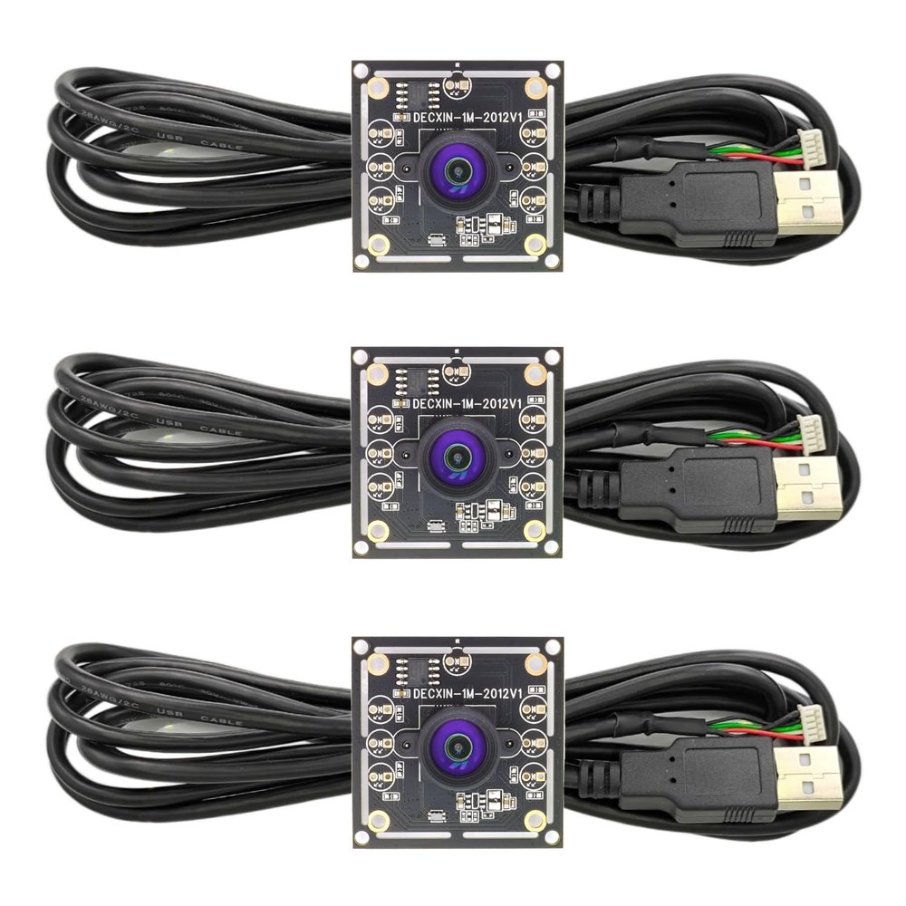 3PCS USB Camera Module OV9732, 100 Degree Without Deformity, 1MP 1280x720 Free Driver, Adjustable Focus Camera for Face and License Plate Recognition, Drone Aerial Photography, Supports Win7/8/10/MAC