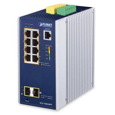 IGS-10020PT Industrial 8-Port 10/100/1000T 802.3at PoE + 2-Port 1G/2.5G SFP Managed Switch