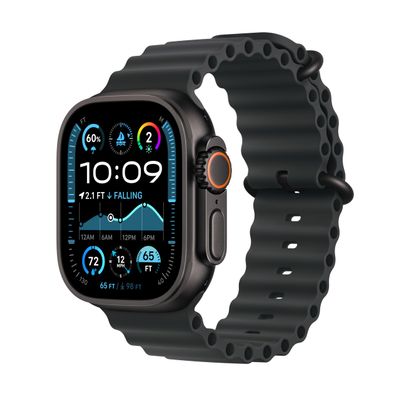 Apple Watch Ultra 2 [GPS + Cellular 49mm] Smartwatch, Sport Watch with Black Titanium Case with Black Ocean Band. Fitness Tracker, Precision GPS, Action Button, Extra-Long Battery Life