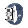 Apple Watch SE (2nd Gen) [GPS 44mm] Smartwatch with Silver Aluminum Case with Denim Sport Band M/L. Fitness and Sleep Trackers, Crash Detection, Heart Rate Monitor, Retina Display view 1