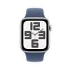 Apple Watch SE (2nd Gen) [GPS 44mm] Smartwatch with Silver Aluminum Case with Denim Sport Band M/L. Fitness and Sleep Trackers, Crash Detection, Heart Rate Monitor, Retina Display view 2