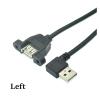 90 Degree Up & Down & Left & Right Angled USB 2.0 A Male Connector to Female Extension Cable with Panel Mount 25cm 50cm(100cm,Left) view 2
