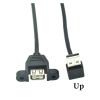 90 Degree Up & Down & Left & Right Angled USB 2.0 A Male Connector to Female Extension Cable with Panel Mount 25cm 50cm(100cm,Up) view 2