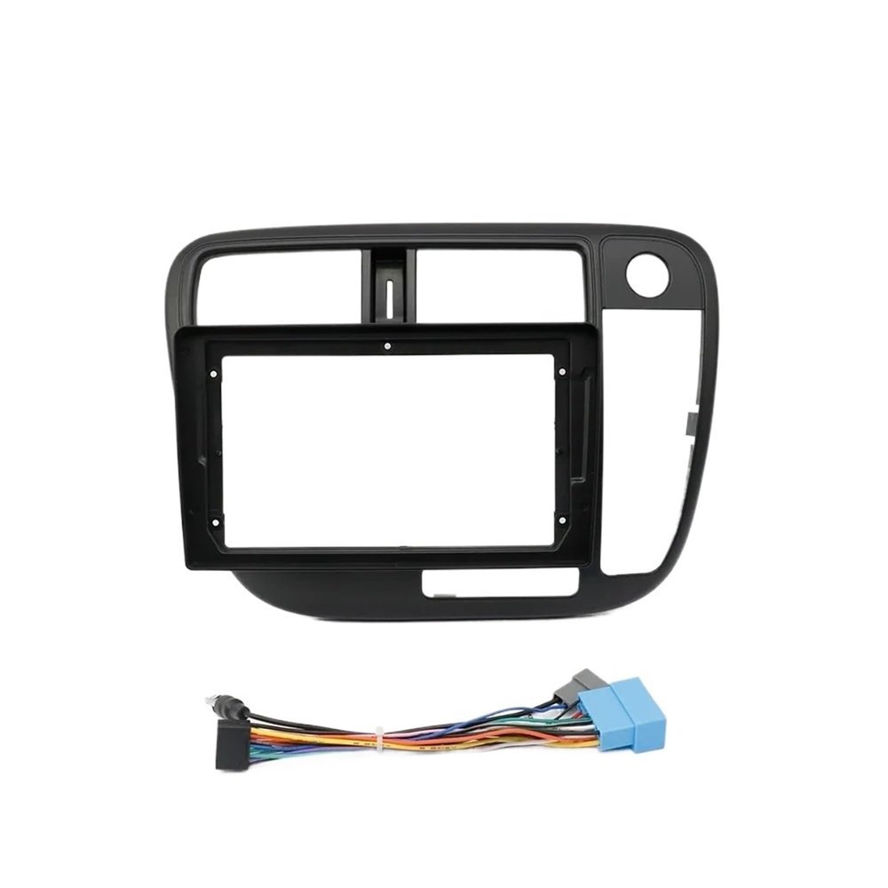 JNOEEDWN Compatible with Honda Civic Manual AC 1996-1999 9 Inch MP3 Player Car Radio Installation Double Din DVD GPS Mp5 Plastic Fascia Panel Frame(Right an Cord)