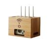YUXING1205 Cable Management Box Desktop Router WiFi Storage Box, no Punching, Solid Wood TV Cabinet, Blocking and organizing Box Cable Management Organiser Box(Pine Wood) view 1