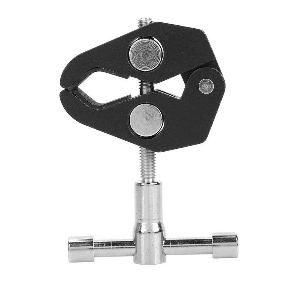 Aluminum Alloy Large Crab Clamp Clip, Adjustable Camera Monitor Mount with Anti Slip Rubber Pad for Various Cameras, Camcorders, and Flashlight
