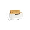 BUYSK Cable Management Box with Wooden Lid, Multi-Device Organizer for Phones/Tablets/Smartwatches, Desktop Cord Organizer for Tidy Workspace (White) view 2