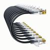 10Gsupxsel Cat6a Patch Cables 2ft (10 Pack) Slim, Cat6 Ethernet Patch Cable Pure Copper, Flexible Cat 6 Patch Cable 550MHZ 10G, Space-Saving Cat 6A Network Cables for Patch Panel, Black view 1
