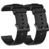 2 Pack Waterproof Bands Compatible with Amazfit Active 2 Band, Soft Silicone Replacement Band for Amazfit Bip 3/3 Pro/Bip U,U Pro/GTR mini, GTS/GTS 4/4 mini/3/2/2e/2 mini Smartwatch (Black/Black) view 1