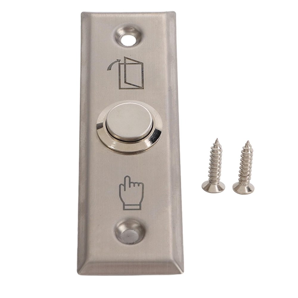 Access Control Switch Exit Push Button Stainless Steel Panel Automatic Reset for Indoor Outdoor Access Hollow Doors