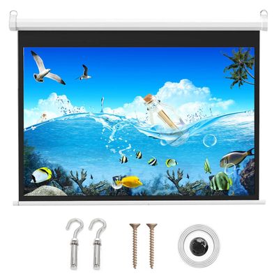 60inch 72inch Projector Screen Projection Screen Manual Pull Down HD Screen Public Display Screen 178 Viewing Movie Screens for Home Cinema Theater Presentation Education Public Display(4:3,60inch)