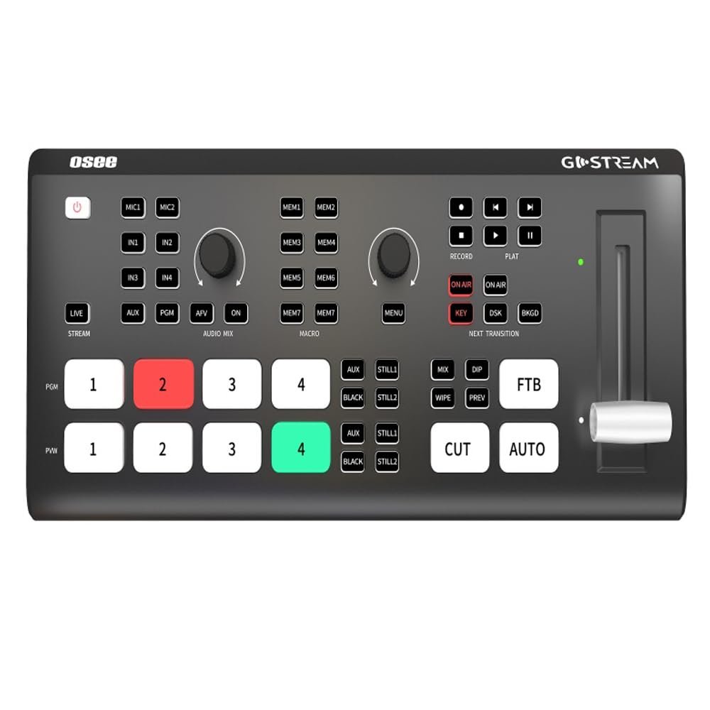 Osee GoStream Deck Video Switcher Converters Multiple Live Streaming Audio Mixer with 4 HDMI Inputs and 2 HDMI Outputs Support NDI Updatable
