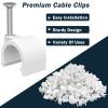 300 Pcs Nail in Cable Clips - 10mm, Coax, Speaker, Ethernet, Wall Wire Clips for Cords & Cables view 2