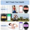 Smart Watches for Men Women Answer/Make Call, 1.85" Fitness Watch with 120+ Sports Modes, Heart Rate/Blood Oxygen/Activity Tracker, Pedometer, IP68 Smartwatch for iOS Android Samsung (Black, 1.85) view 4