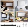 Manual Pull-Down Projector Screen, 60-inch 72-inch Roll-Down Widescreen Manual Projection Screen, Adjustable HD Screen Wall Mount Video Projection Screens 4:3 16:9 4K 3D(4:3,72inch) view 3