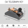 CW Morse Code Key - Pocket Morse Code Telegraph Key Aluminum Alloy Base Grey for Amateur Radio Ham Operators, Adjustable Tension (Grey) view 2
