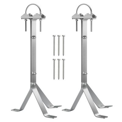 16 Inch SUS304 Stainless Steel Mast Wall Mount Clamp - Windproof Antenna Mounting Bracket for TV Mast