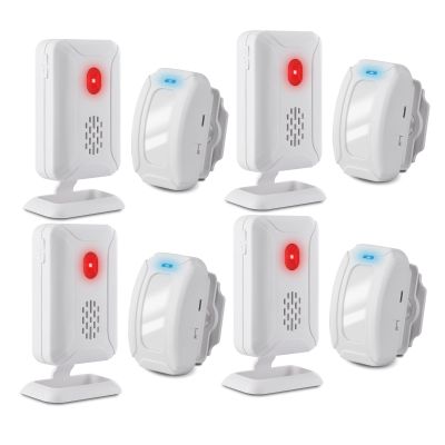 Door Chime, USUPERINK 4SET Motion Sensor Alarm, Wireless Driveway Alarm Security for Business Entry, Store Door Entry Bell, Motion Sensor Detect Alarm, Caregiver Reminder for Elderly, Visitor Bell