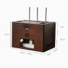 YUXING1205 Cable Management Box Desktop Router WiFi Storage Box, no Punching, Solid Wood TV Cabinet, Blocking and organizing Box Cable Management Organiser Box(Color of Walnut Wood) view 2