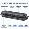 Selore Docking Station for MacBook Pro Air,10 in 1 Dual HDMI Adapter for Mac Pro Air,USB C Hub for MacBook Docking Station Dual Monitor with 2 HDMI,Ethernet,PD,USB C,2 USB A,SD/TF for M1 M2 view 2
