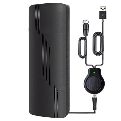 Signal-Boosting Digital Tv Antenna, Simple Setup with Adhesive and Screws, and Lightweight Plastic, Modern Black Design, Boosts Tv Signal for Clearer Picture, Universal Tv Compatibility