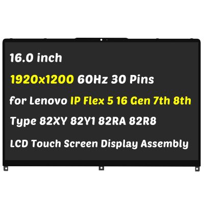 Replacement for Lenovo IdeaPad Flex 5 16ALC7 16IAU7 16IRU8 16ABR8 Gen 7th 8th 2-in-1 Type 82XY 82XY0030US 82Y1 82RA 82R8 30 Pins 16.0" LCD Display Touch Screen Assembly (for WUXGA 1920x1200 Only)