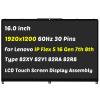 Replacement for Lenovo IdeaPad Flex 5 16ALC7 16IAU7 16IRU8 16ABR8 Gen 7th 8th 2-in-1 Type 82XY 82XY0030US 82Y1 82RA 82R8 30 Pins 16.0" LCD Display Touch Screen Assembly (for WUXGA 1920x1200 Only) view 1