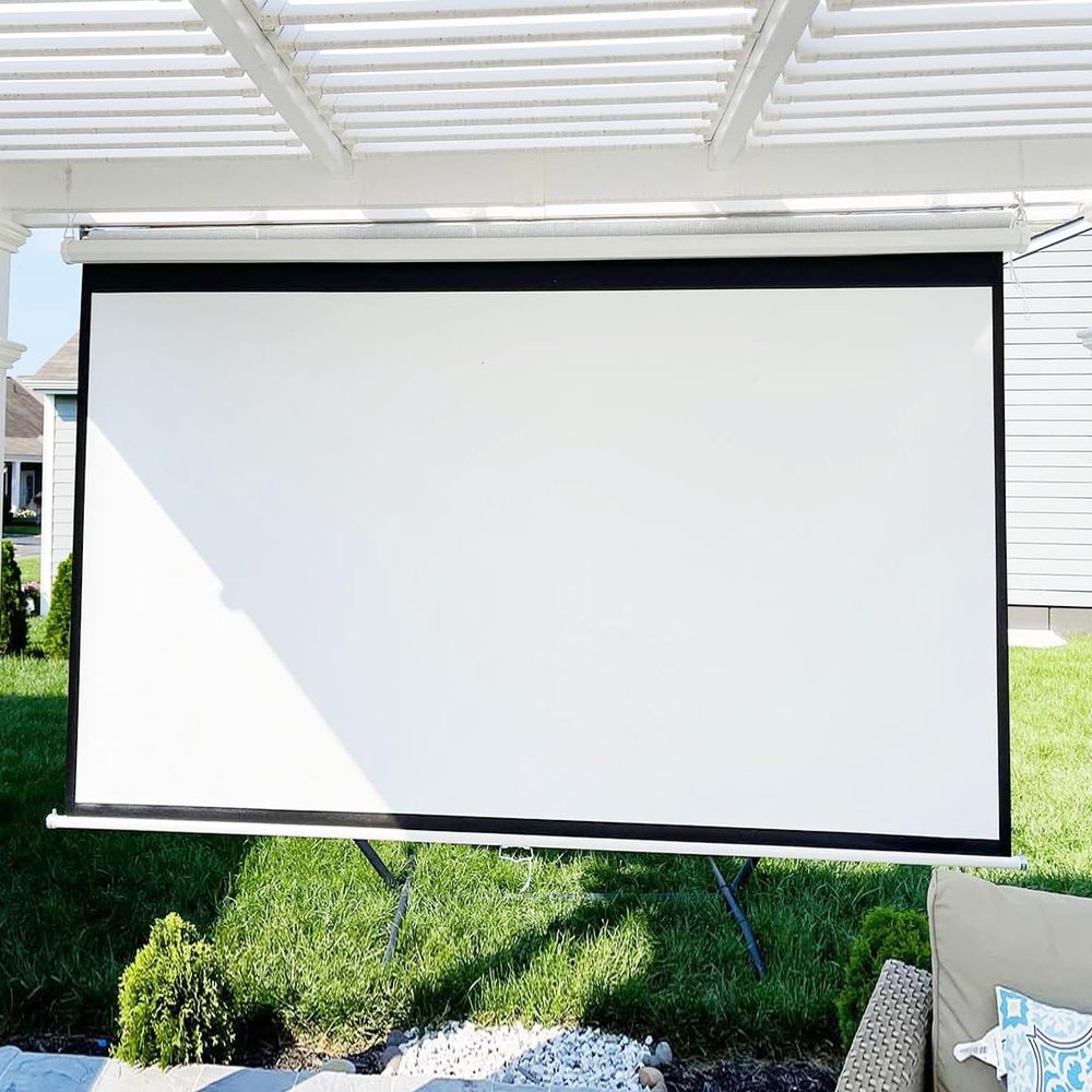 60 Inch HD Projector Screen, 70 Inch Manual Pull Down Projection Screen, 178 Viewing Angle Movie Widescreen Viewing Movie Screens for Indoor and Outdoor Home Theater(16:9,72inch)
