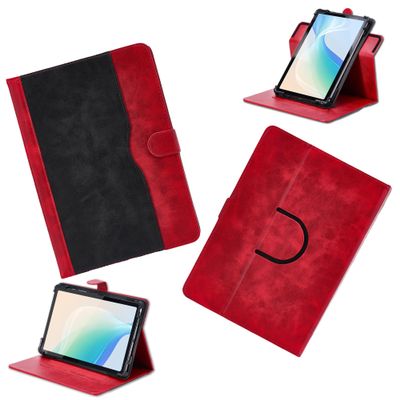 Case for Rowt Android 13 10-Inch Tablet Case 360 Degree Rotation Multi-Viewing Angels PU Leather Stand Folio Cover Red