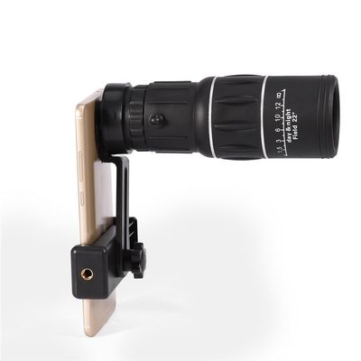 16X Hiking HD Camera Lens Monocular Telescope Zoom Fog Proof with Phone Holder for Outdoor Activities